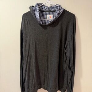 Coastal Crew Hoodie XXL Gray w/ Gingham Lined Hood – Made in USA